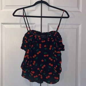 Cherry Strappy Tank Blouse